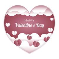 Valentine's day background design in paper style. - Vector. vector