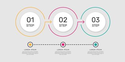 Thin line infographic template with 3 steps. - Vector. vector