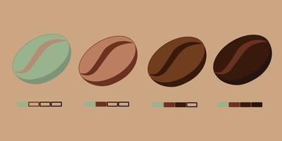 ilustración de nivel de tostado de café para diseño vector