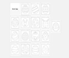 Easter Eggs Color Tracing Worksheets vector