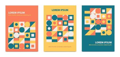 Set of bauhaus abstract geometric cover background. Template for annual report, cover notebook, poster, etc vector