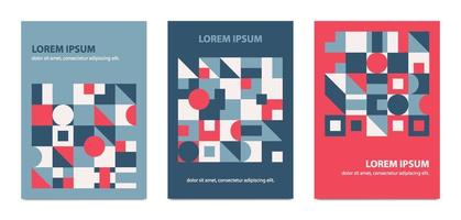 Set of bauhaus abstract geometric cover background. Template for annual report, cover notebook, poster, etc vector