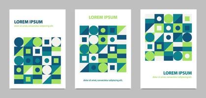 Set of bauhaus abstract geometric cover background. Template for annual report, cover notebook, poster, etc vector