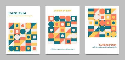 Set of bauhaus abstract geometric cover background. Template for annual report, cover notebook, poster, etc vector