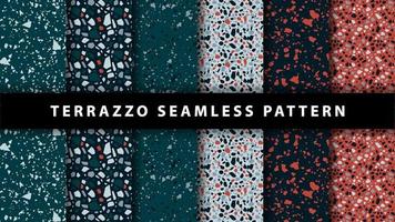 Set of terrazzo seamless patterns. Terrazzo floor pattern. Terrazzo seamless pattern. Collection of terrazzo pattern vector