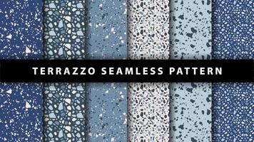 Set of terrazzo seamless patterns. Terrazzo floor pattern. Terrazzo seamless pattern. Collection of terrazzo pattern vector