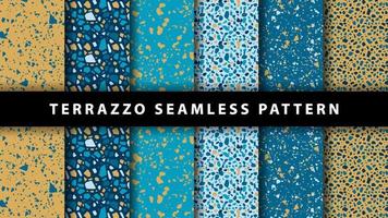 Set of terrazzo seamless patterns. Terrazzo floor pattern. Terrazzo seamless pattern. Collection of terrazzo pattern vector