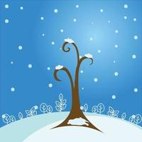 ilustración vectorial realista de un abeto en la nieve sobre un fondo transparente. pino verde esponjoso aislado en un fondo blanco. árboles cubiertos de nieve de invierno. elementos para la escena navideña. vector