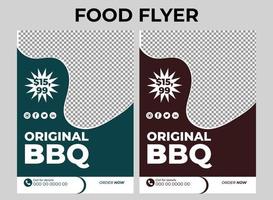diseño de anuncio de volante de restaurantes de menú de comida vector