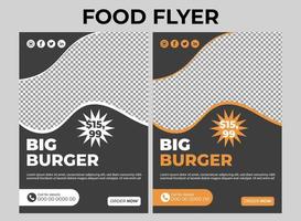 diseño de anuncio de volante de restaurantes de menú de comida vector