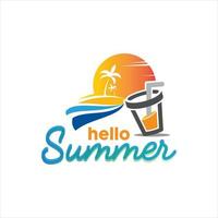 Summer Logo Design Beach Island Vector