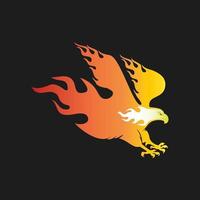 ilustración de vector de logotipo de icono de halcón ardiente