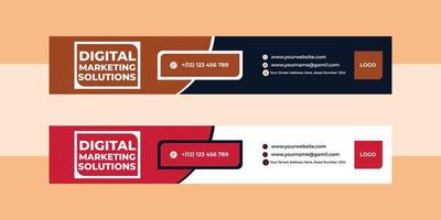 Modern email signature template or social media cover design vector