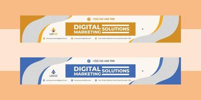 Modern email signature template or social media cover design vector