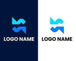 Initials Letter WS SW Geometric Simple Monogram Vector Logo Design