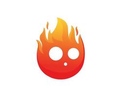 Cute fire flame character with abstract expression. Simple Mascot design vector