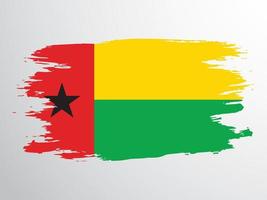 Flag of the Republic of Guinea-Bissau drawn with a brush vector