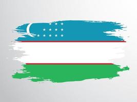 Brush vector flag of Uzbekistan