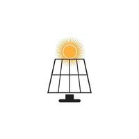 Solar logo energy icon vector