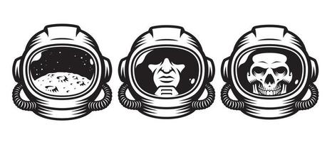 cascos de astronauta vectorial sobre fondo blanco vector