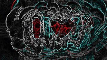 3D Rendering Romantic Hearts Background photo