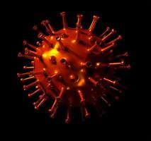 3D Rendering Corona Virus Covid-19 Pandemic Orange photo