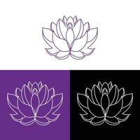 lotus flower icon sign symbol isolated on white background vector