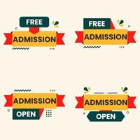 free admission open banner abstract school college coaching clipart vector