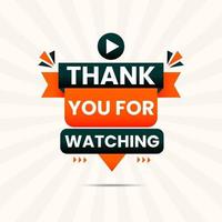 thanks for watching video banner vector