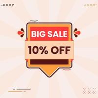 10 percent discount sticker and price tag big sale offer banner vector