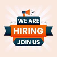 we are hiring join us banner design with Loudspeaker or megaphone vector