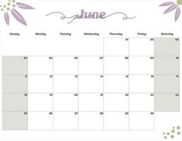 june 2023 cute monthly planner calendar vector