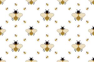 Vector seamless pattern with bees