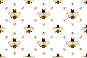 Vector seamless pattern with bees