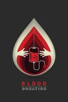 donación de sangre de logotipo vector