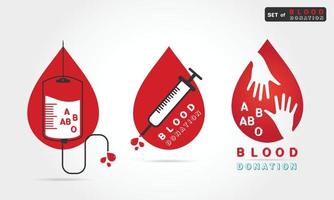 donación de sangre de logotipo vector