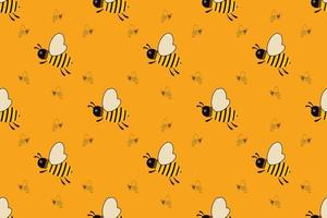 patrón sin costura vectorial con abejas vector