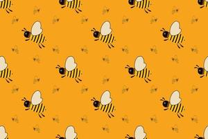 Vector seamless pattern with bees