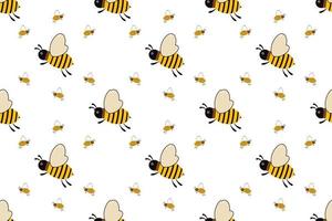 Vector seamless pattern with bees