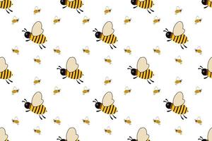 Vector seamless pattern with bees