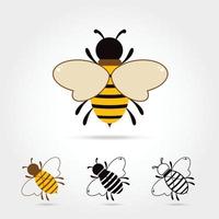 Bee icon isolated vector