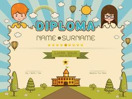 certificado niños diploma vector