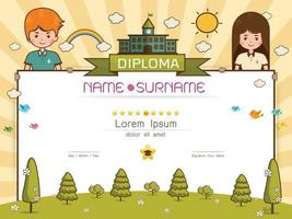 Certificate kids diploma vector