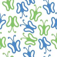 Abstract Hand Drawn Butterfly Line, Outline Shape Seamless Background Pattern vector