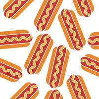 Hot Dog Icon Seamless Background Pattern vector