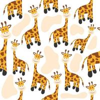 Funny Cartoon Giraffe Background Pattern vector
