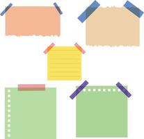 papel rasgado o papel rasgado y papel de cuaderno con cinta adhesiva vector