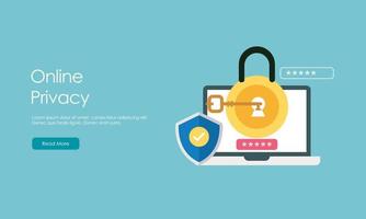 Online privacy vector illustration concept