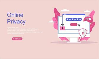 Online privacy vector illustration concept