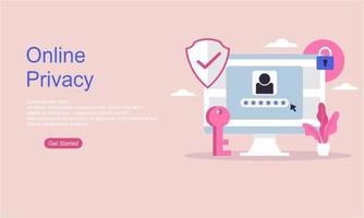 Online privacy vector illustration concept